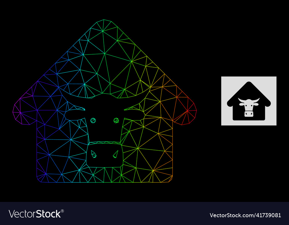 Spectrum gradiented polygonal network cow farm