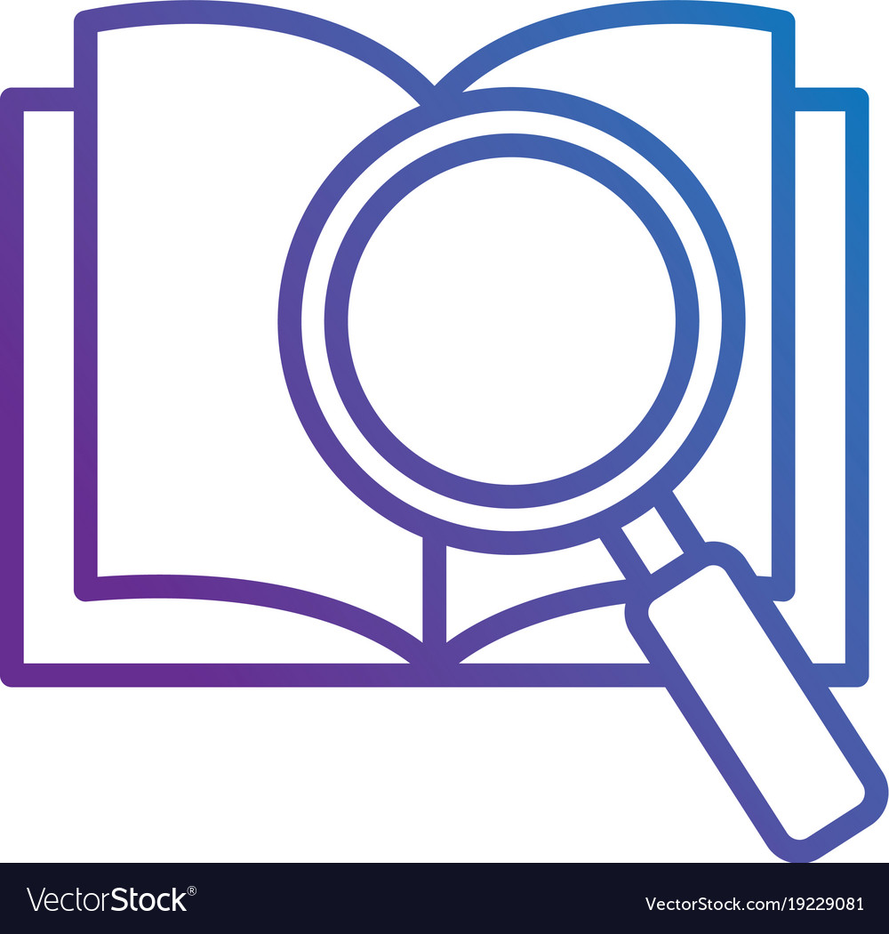 Text Book With Magnifying Glass Royalty Free Vector Image