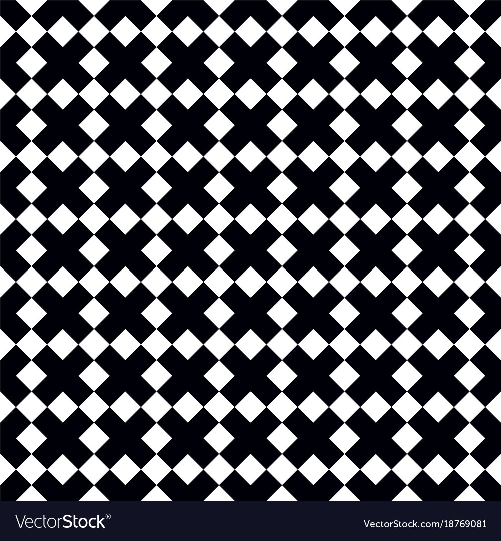 Tile black and white x cross pattern Royalty Free Vector