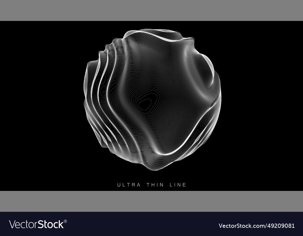 Ultra thin line fluid geometry dynamic vector image Ultra thin line fluid geometry dynamic