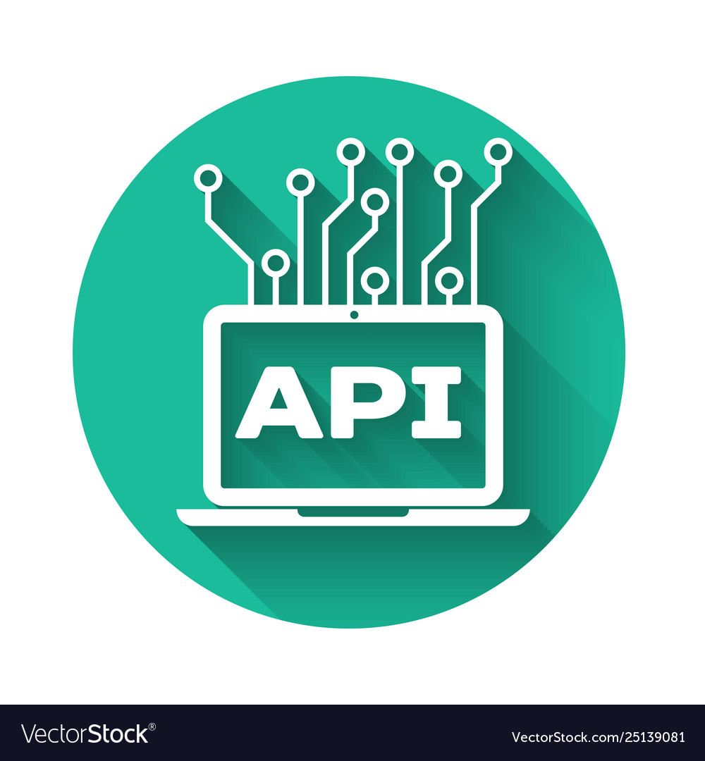 White computer api interface icon isolated vector image White computer api interface icon isolated