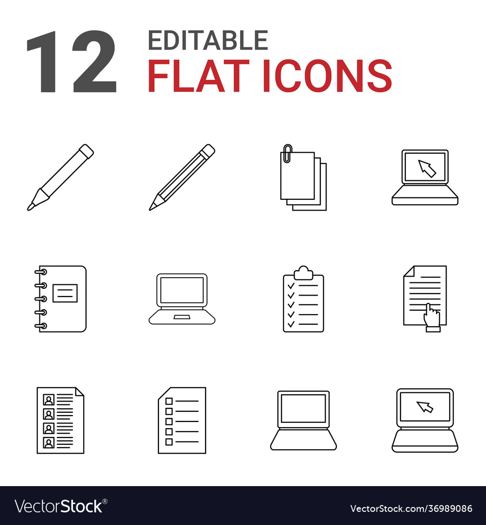 12 notebook icons