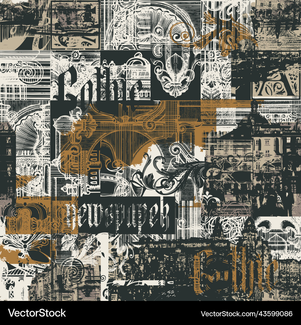 Abstract seamless pattern with vintage Royalty Free Vector