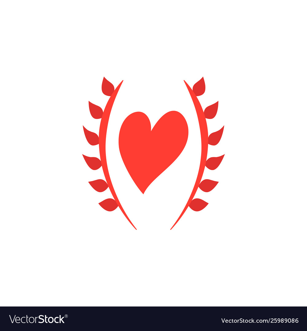 Beautiful greeting card with heart and leaves vector image Beautiful greeting card with heart and leaves