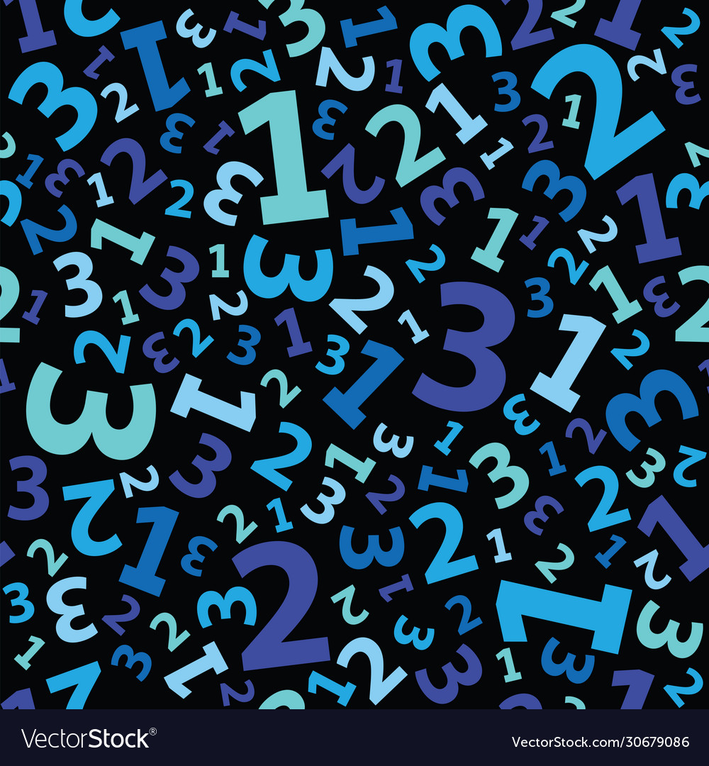 Blue Number Seamless Pattern