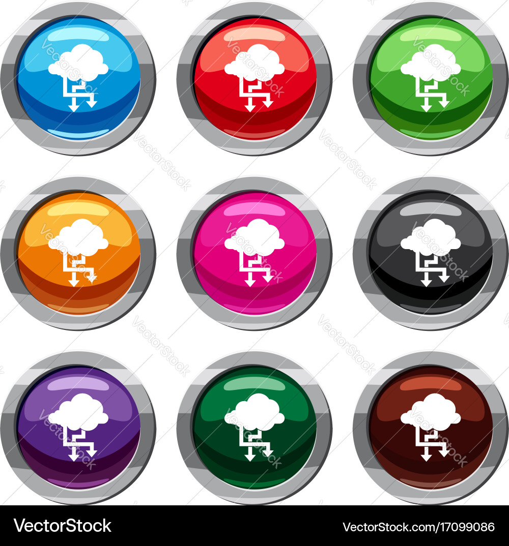 Cloud and arrows set 9 collection Royalty Free Vector Image