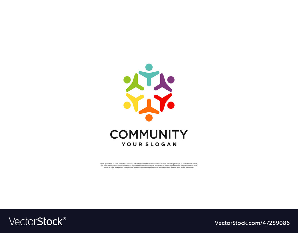 Creative community abstract logo design premium Vector Image