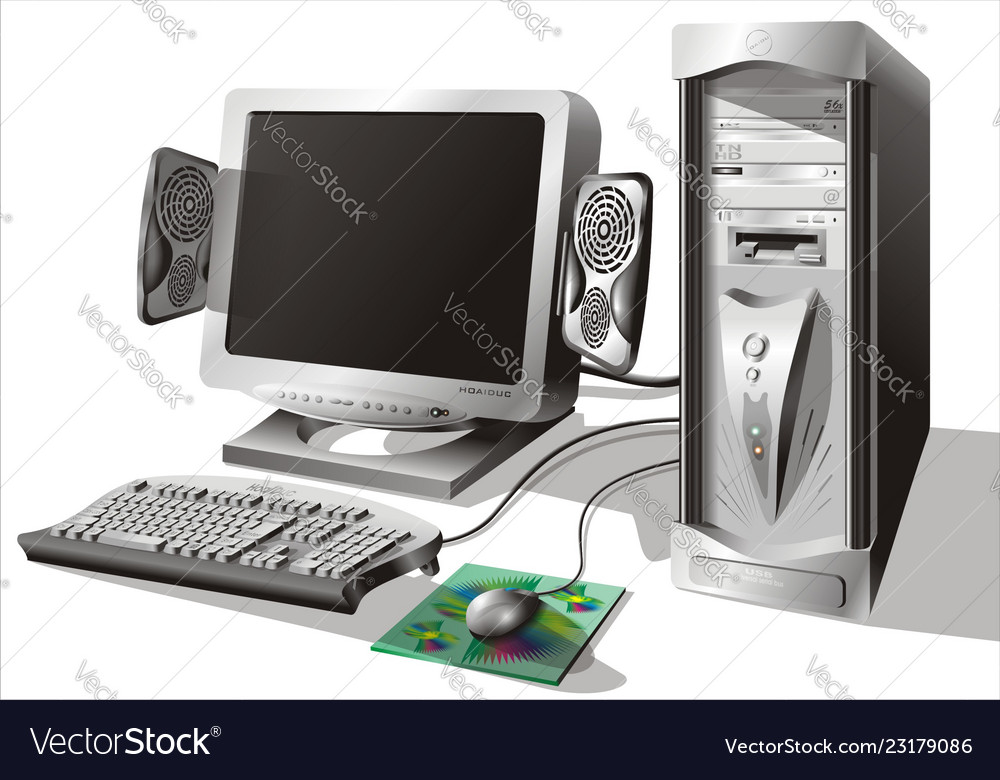 Desktop pc Royalty Free Vector Image - VectorStock