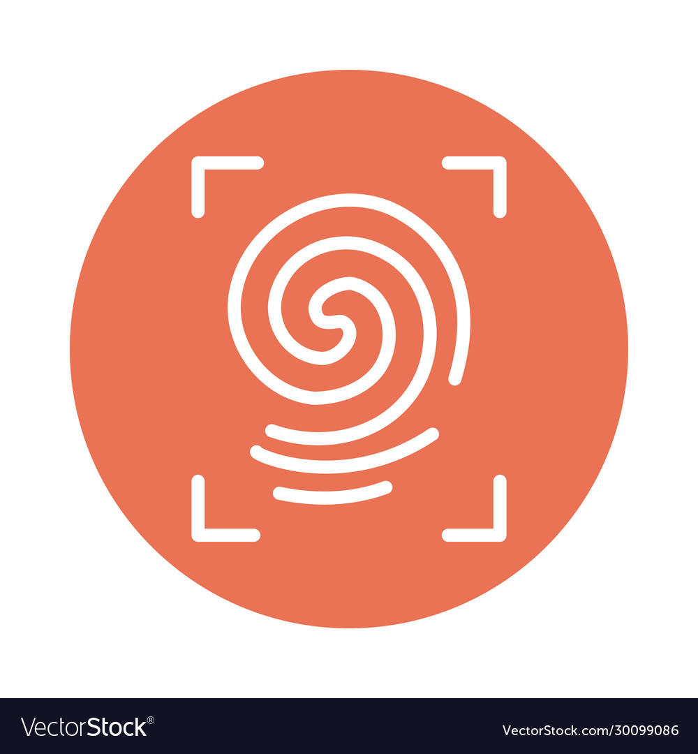 Framing fingerprint block and flat style icon