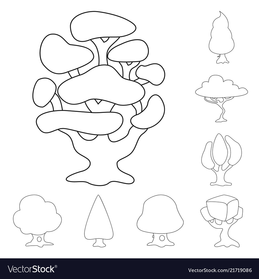 Isolated object of tree and nature logo set