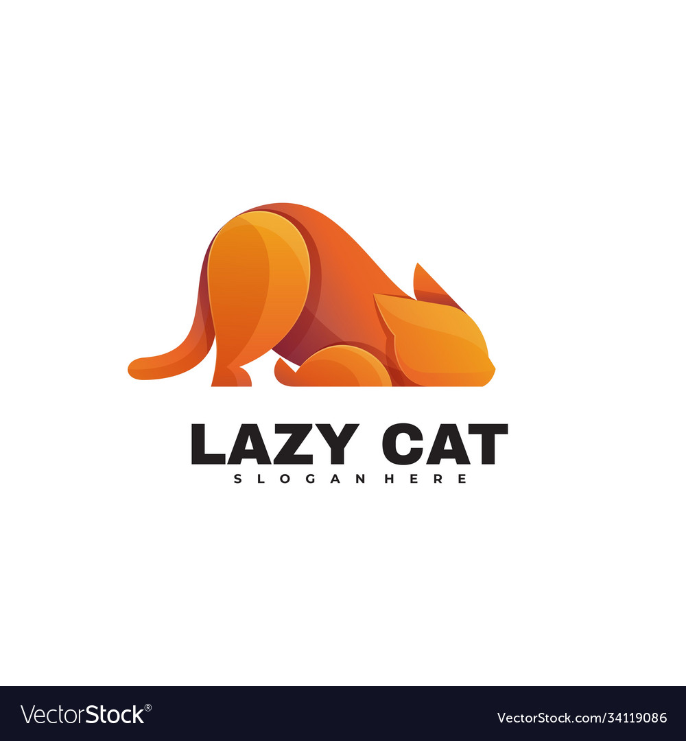Logo lazy cat gradient colorful style