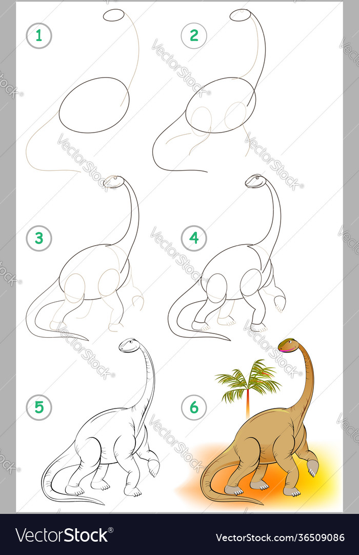 Page shows how to learn step step to draw Vector Image