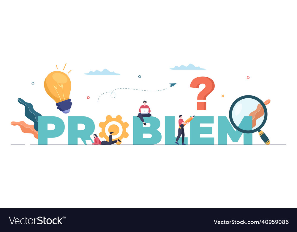 Problem and solution in business solving to look vector image Problem and solution in business solving to look
