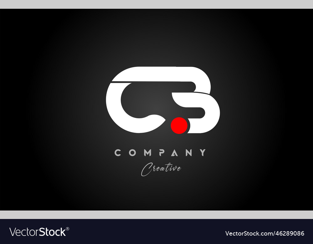 Red white alphabet letter cb c b combination