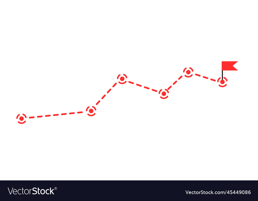 Road map dash line way vector image Road map dash line way