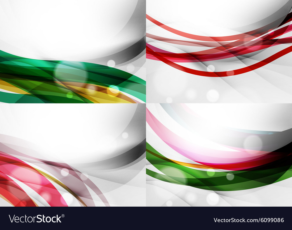 Set abstract backgrounds curve wave lines