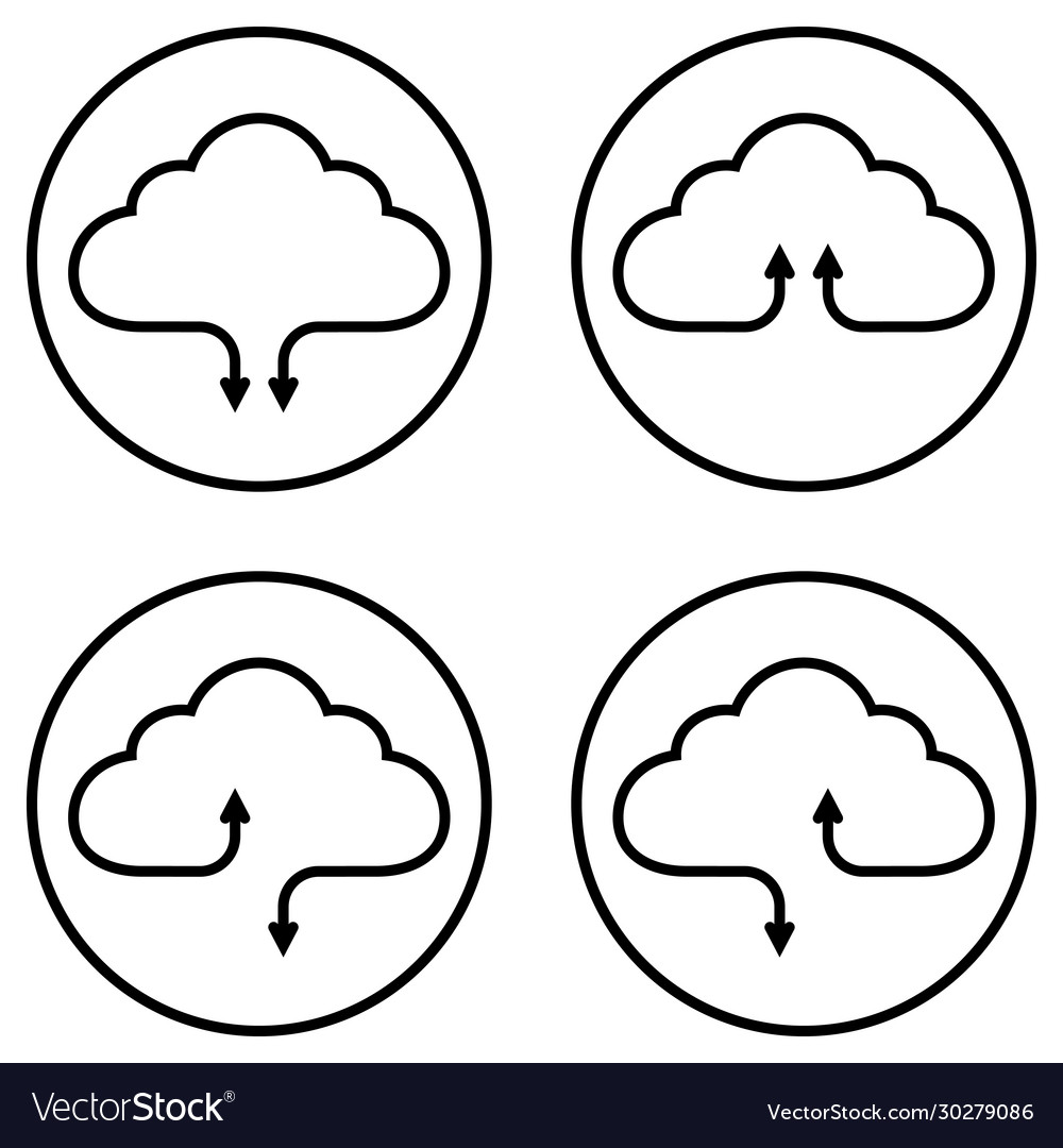 Set icons service cloud data storage