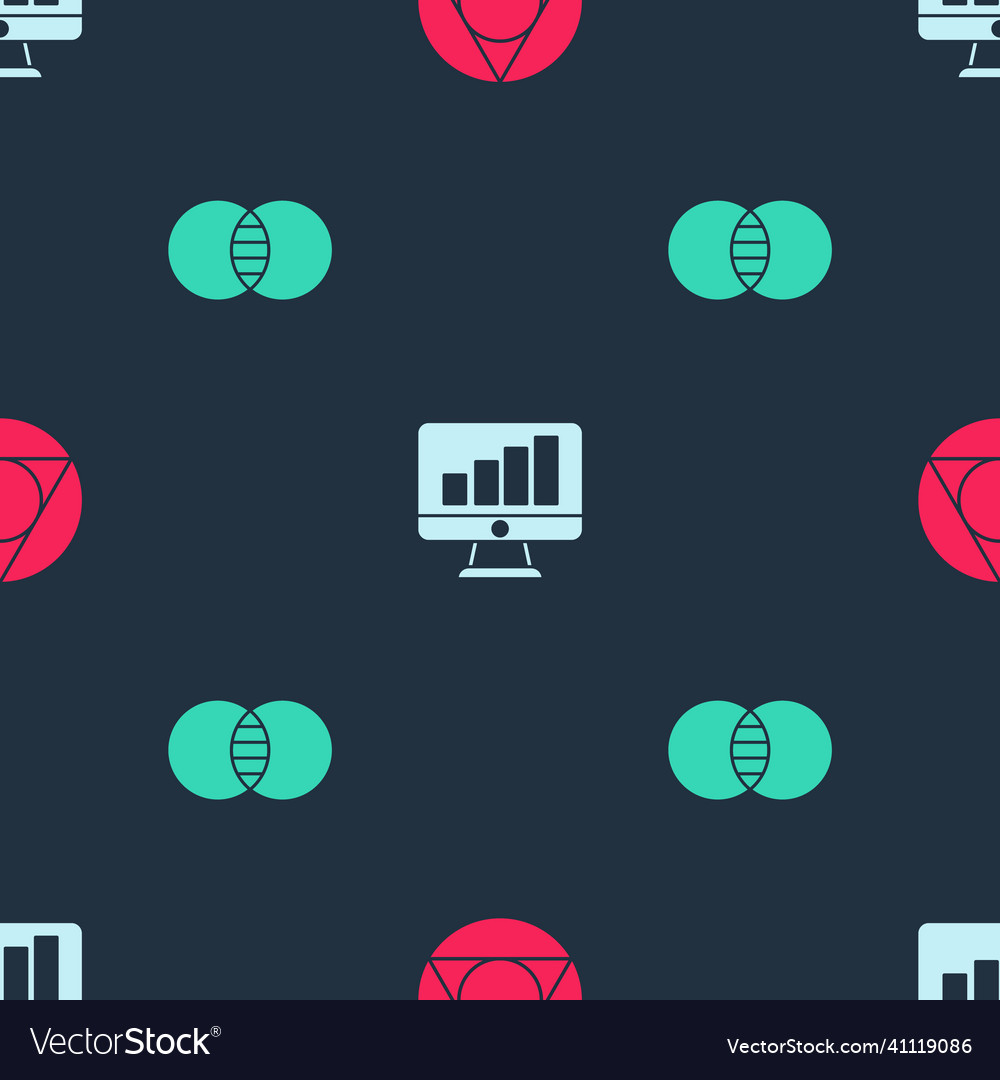 Set triangle math computer monitor with graph