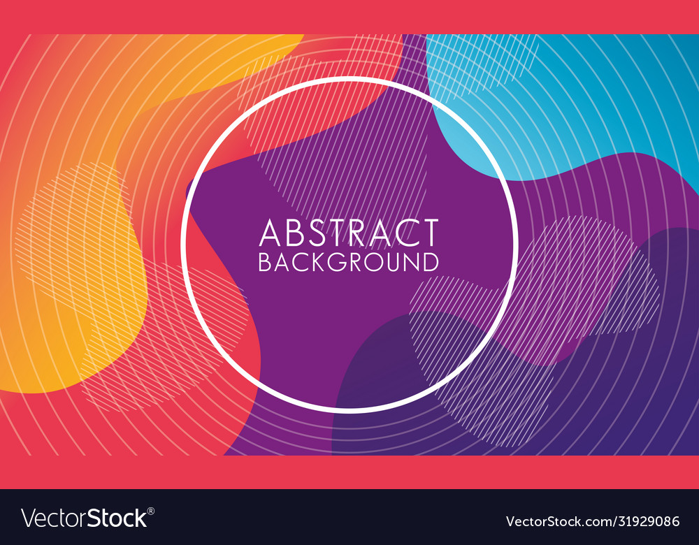 Vivid colors and fluids with circular frame vector image Vivid colors and fluids with circular frame