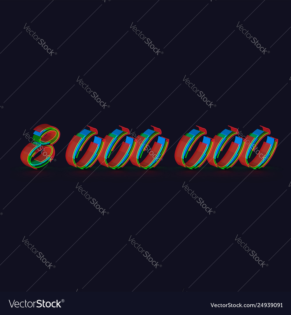 3d colorful character from a fontset vector image 3d colorful character from a fontset