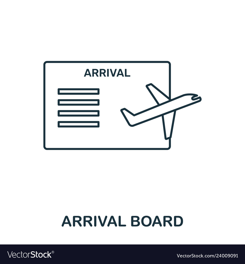 Arrival board icon outline thin line style from