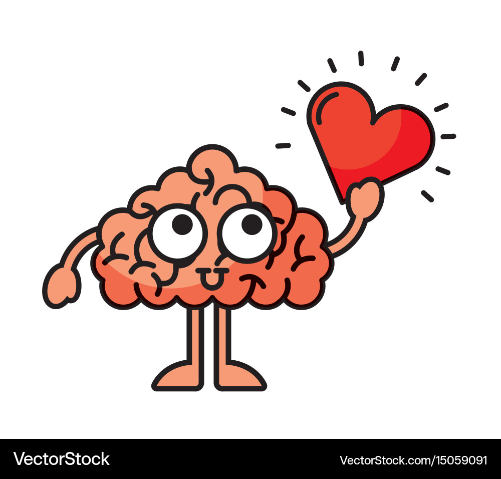 Brain heart Royalty Free Vector Image - VectorStock