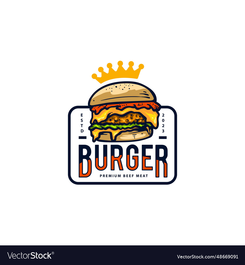 Burger logo Royalty Free Vector Image - VectorStock