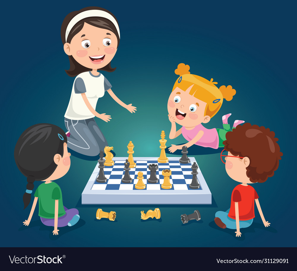 Chess pieces game cartoon Royalty Free Vector Image