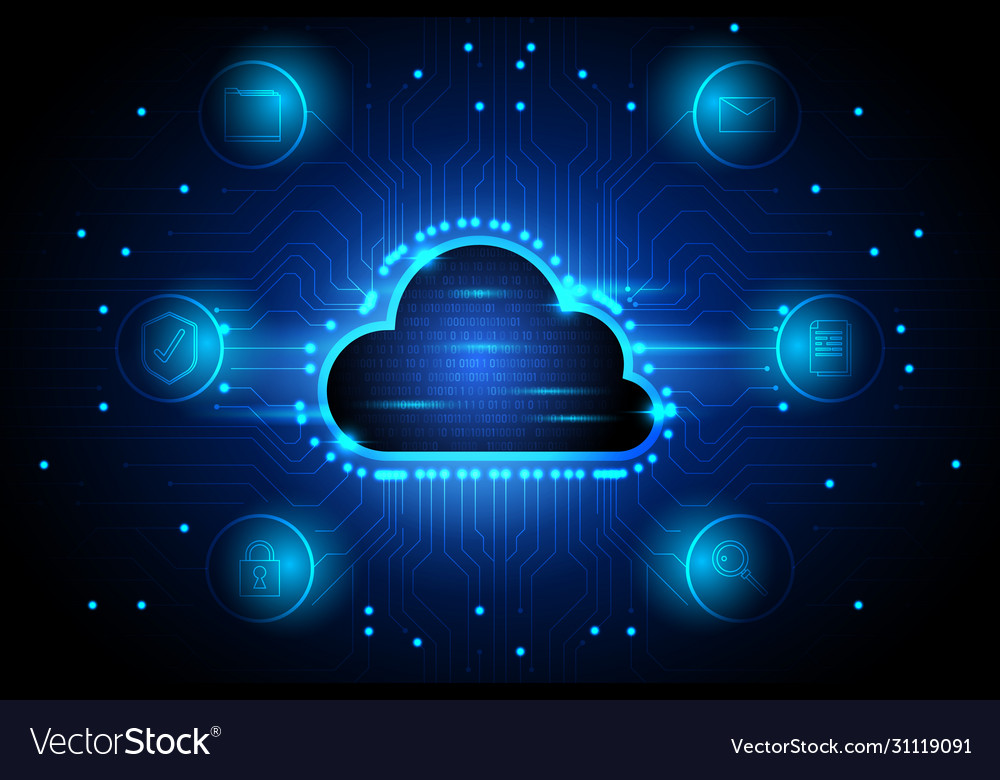 Concept cloud computing technology background vector image Concept cloud computing technology background