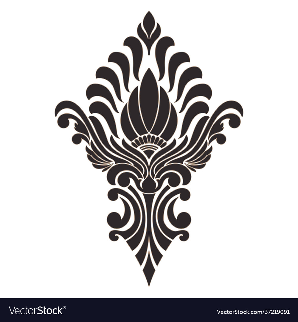 Damask central element isolated