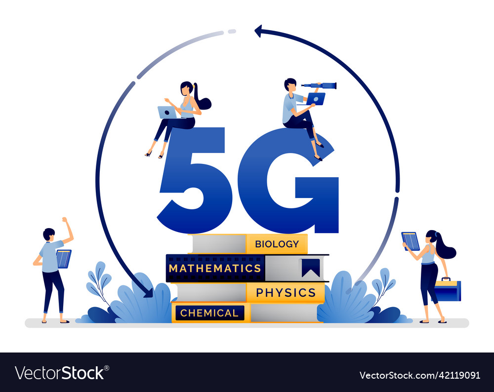 Design of implemented 5g internet for easier vector image Design of implemented 5g internet for easier