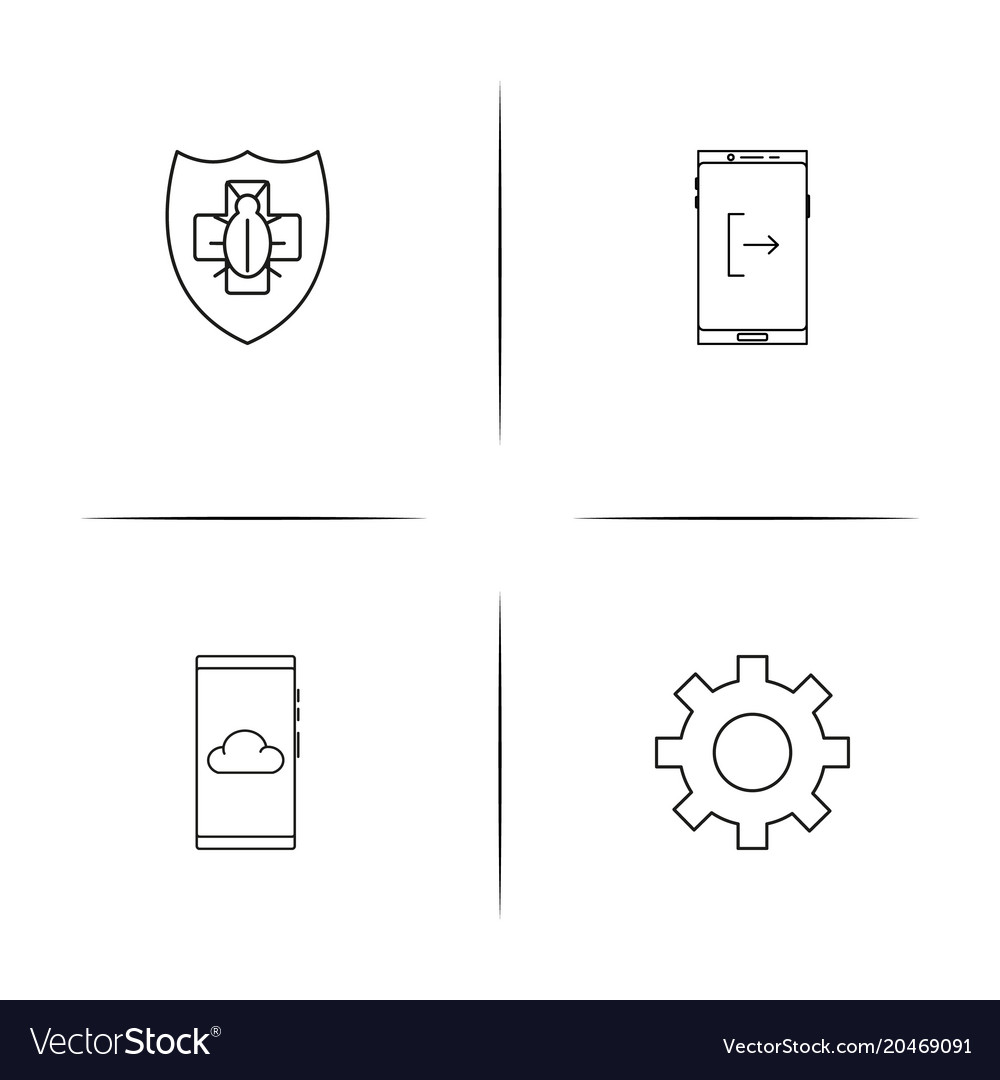 Devices simple linear icons set outlined