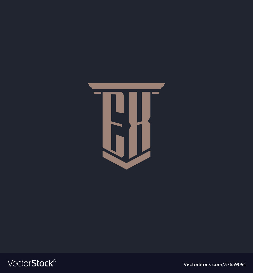 Ex initial monogram logo with pillar style design