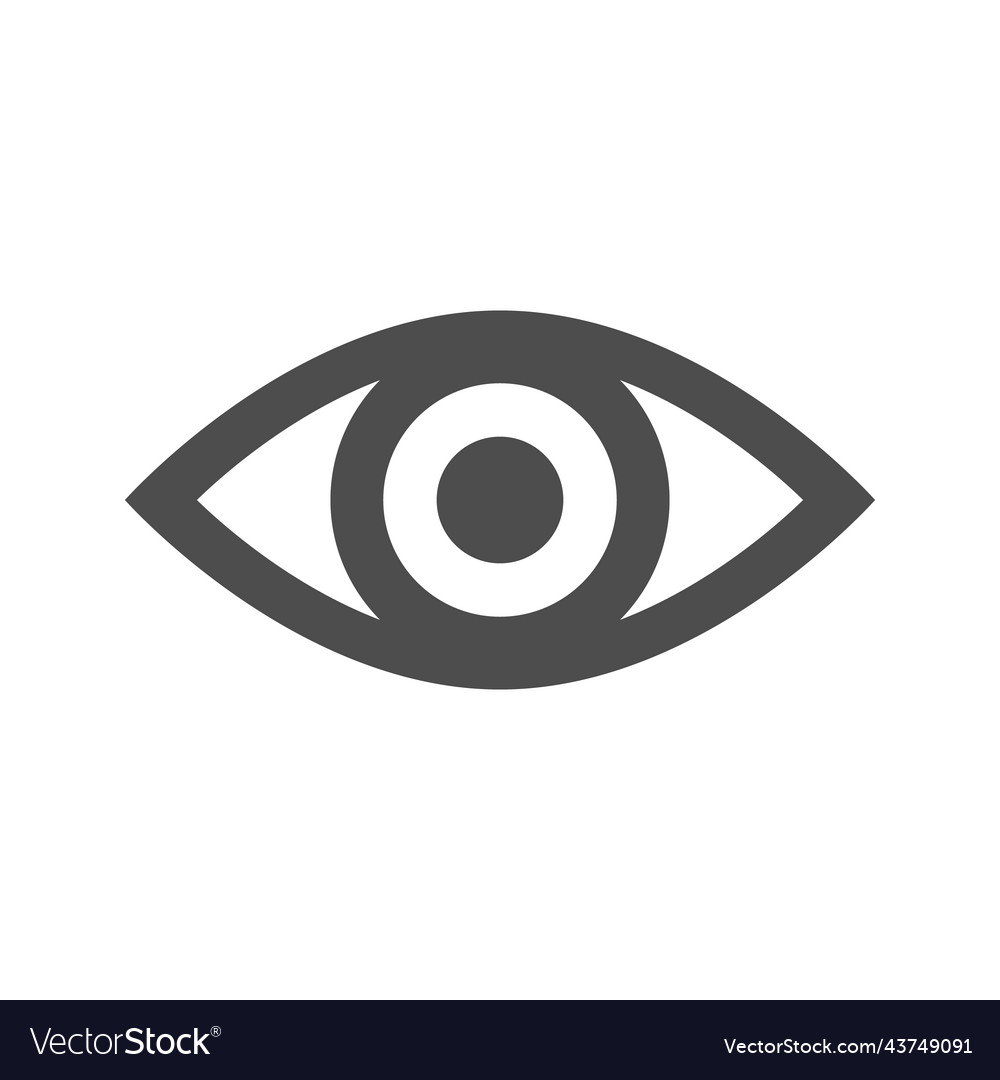 Eye glyph icon or vision concept Royalty Free Vector Image