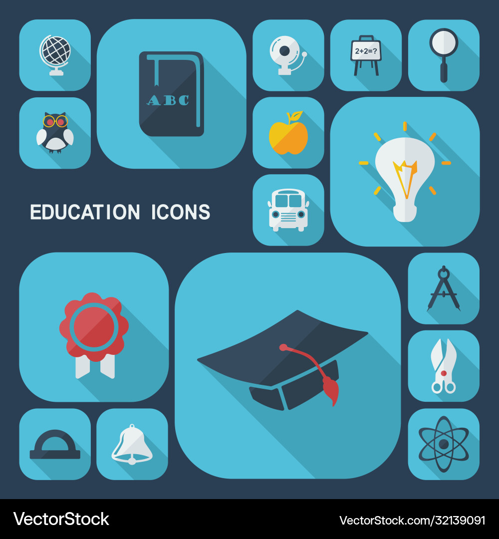 Flat concept set modern design with shadow Vector Image