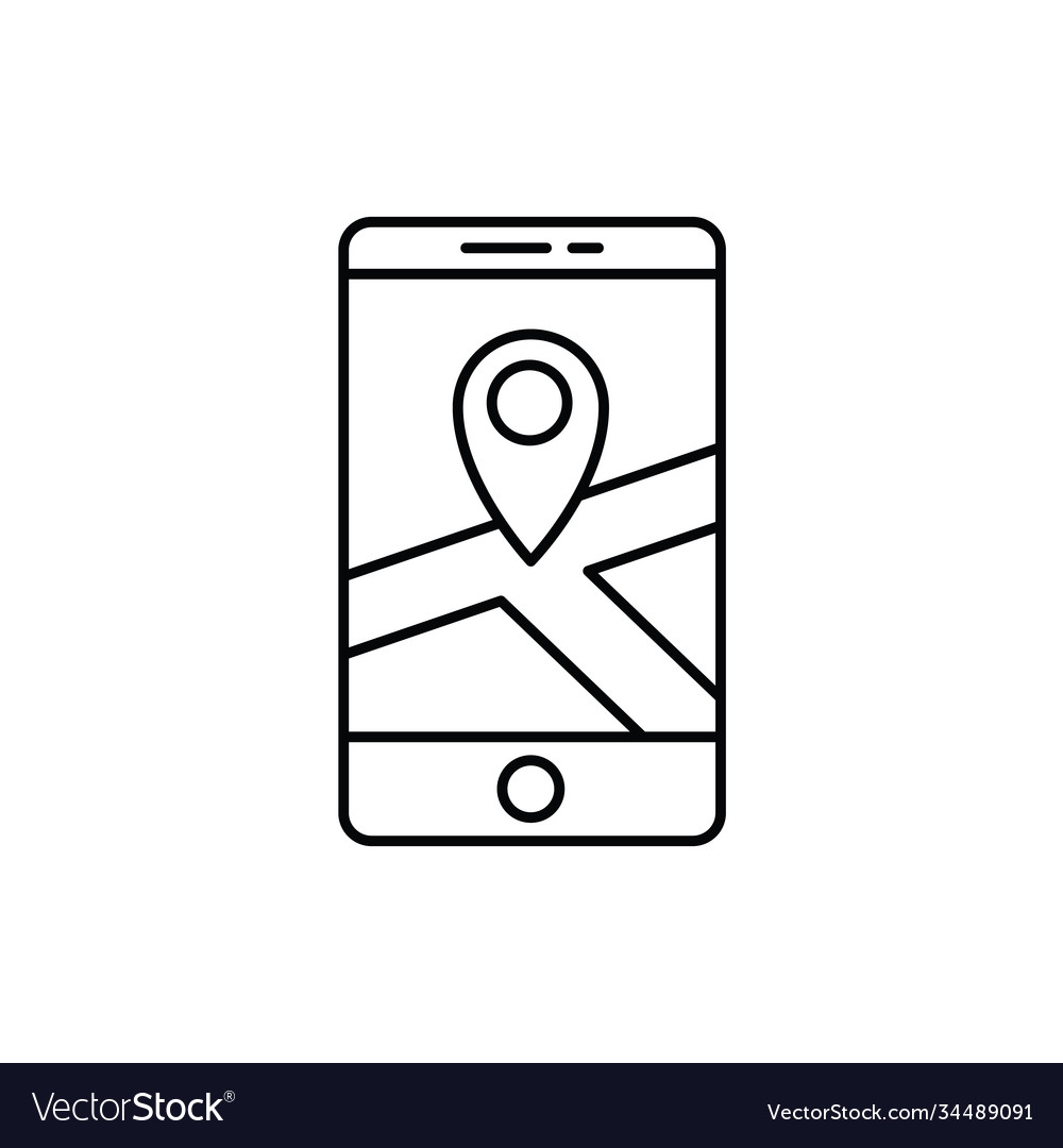 Gps maps location on smartphone single isolated