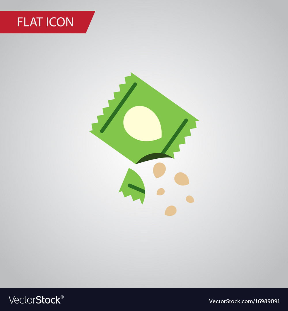 Isolated seed flat icon packet element can
