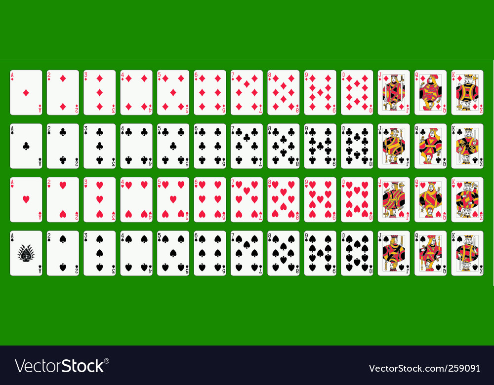 Poker playing cards full deck Royalty Free Vector Image