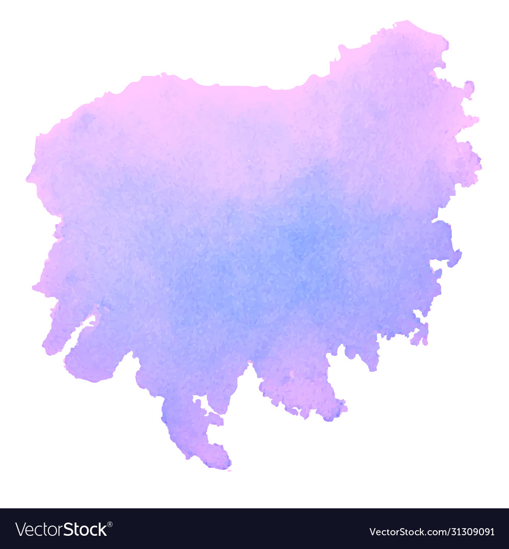 Purple watercolor stain isolated on white