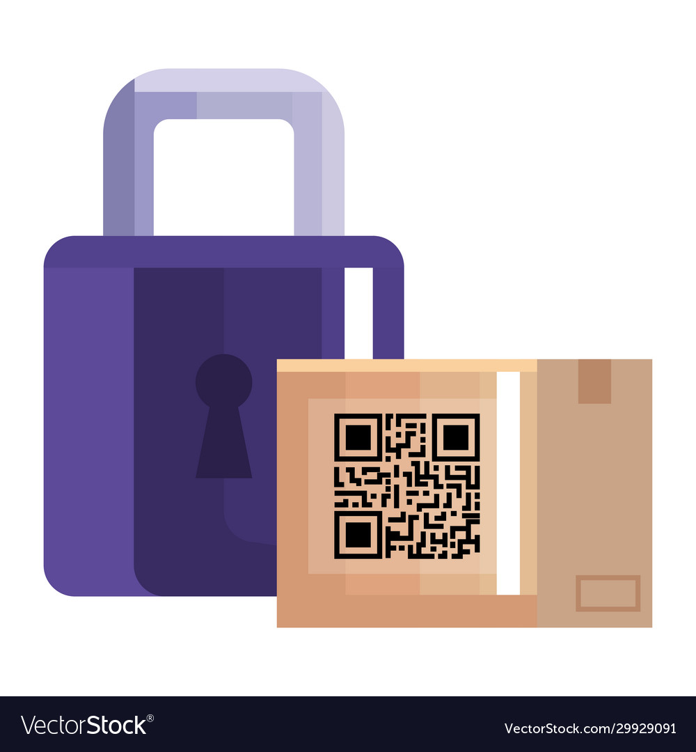 Qr code box and padlock design