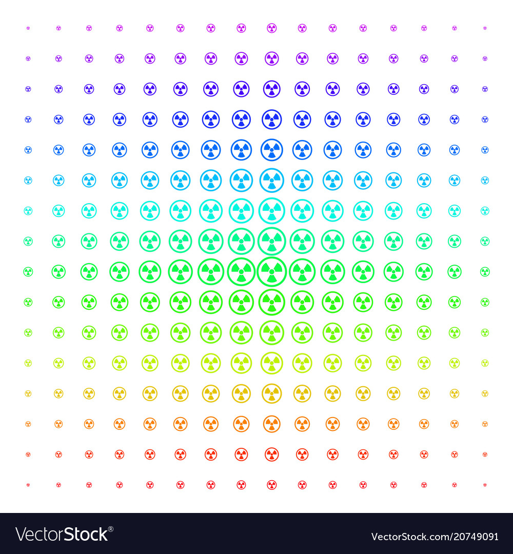 Radioactive icon halftone spectrum grid vector image Radioactive icon halftone spectrum grid