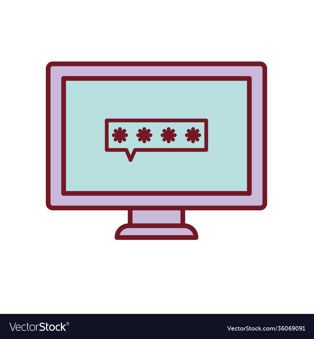 Screen with a password on white background