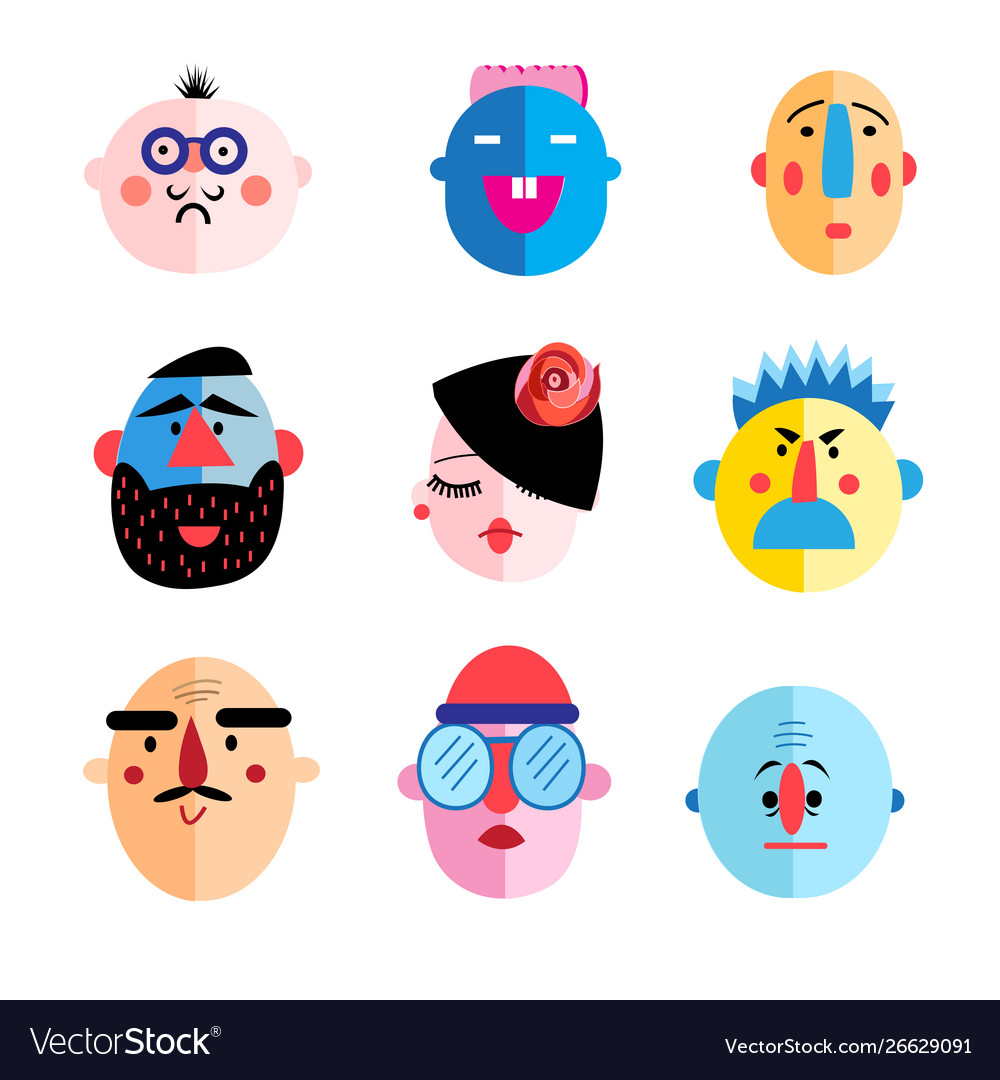 Set different characters Royalty Free Vector Image