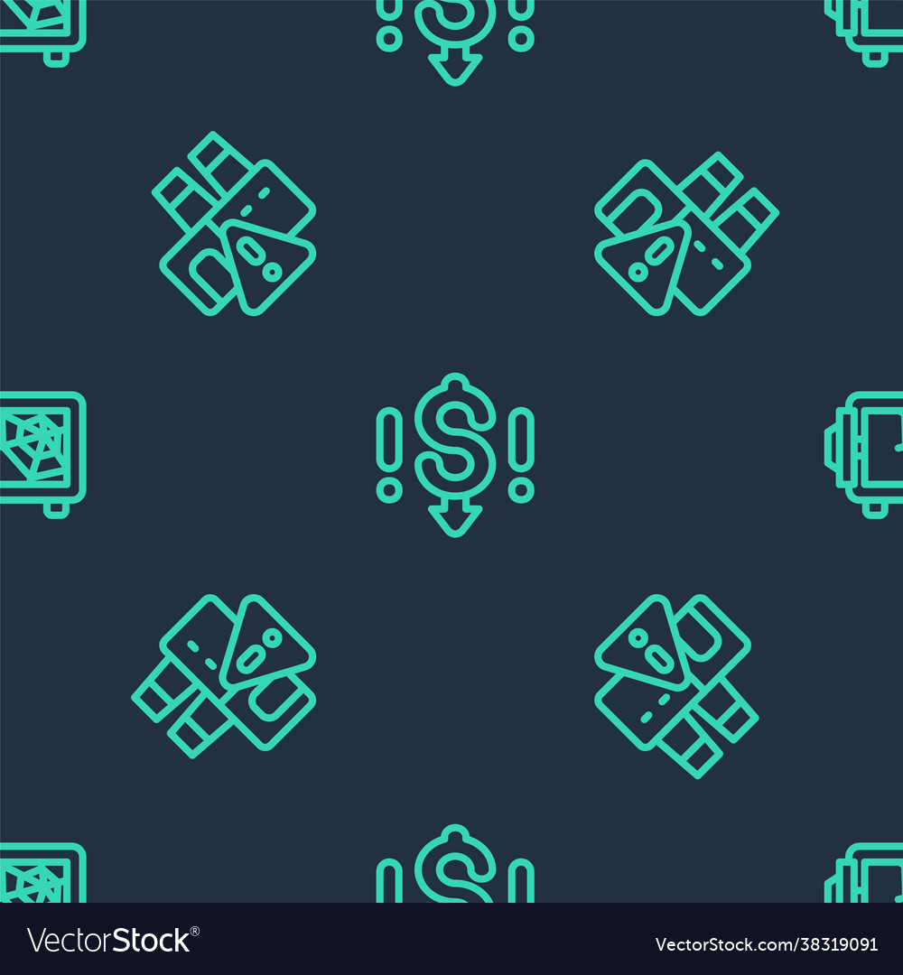 Set line dollar rate decrease shutdown factory vector image Set line dollar rate decrease shutdown factory