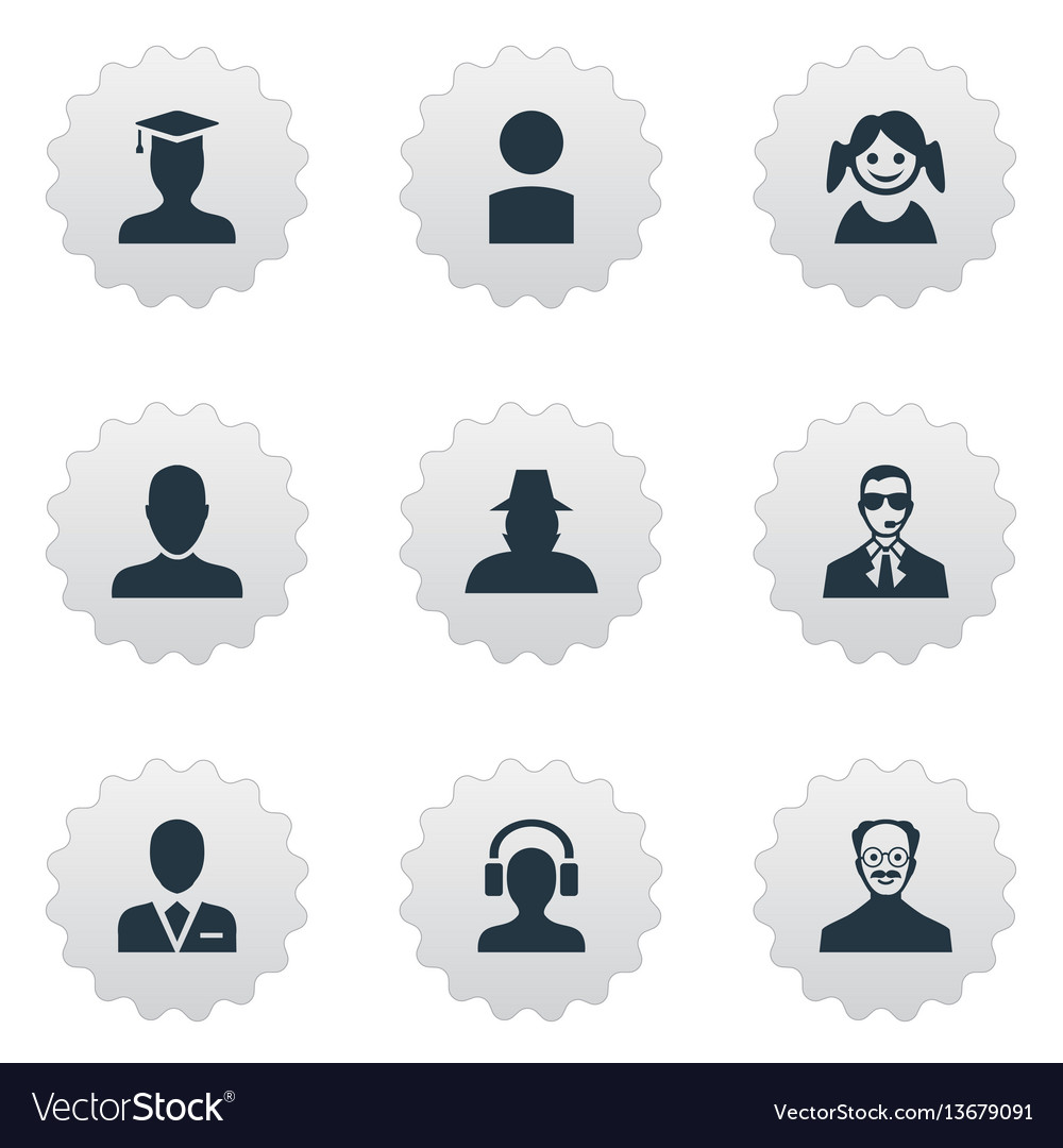 Set of simple member icons