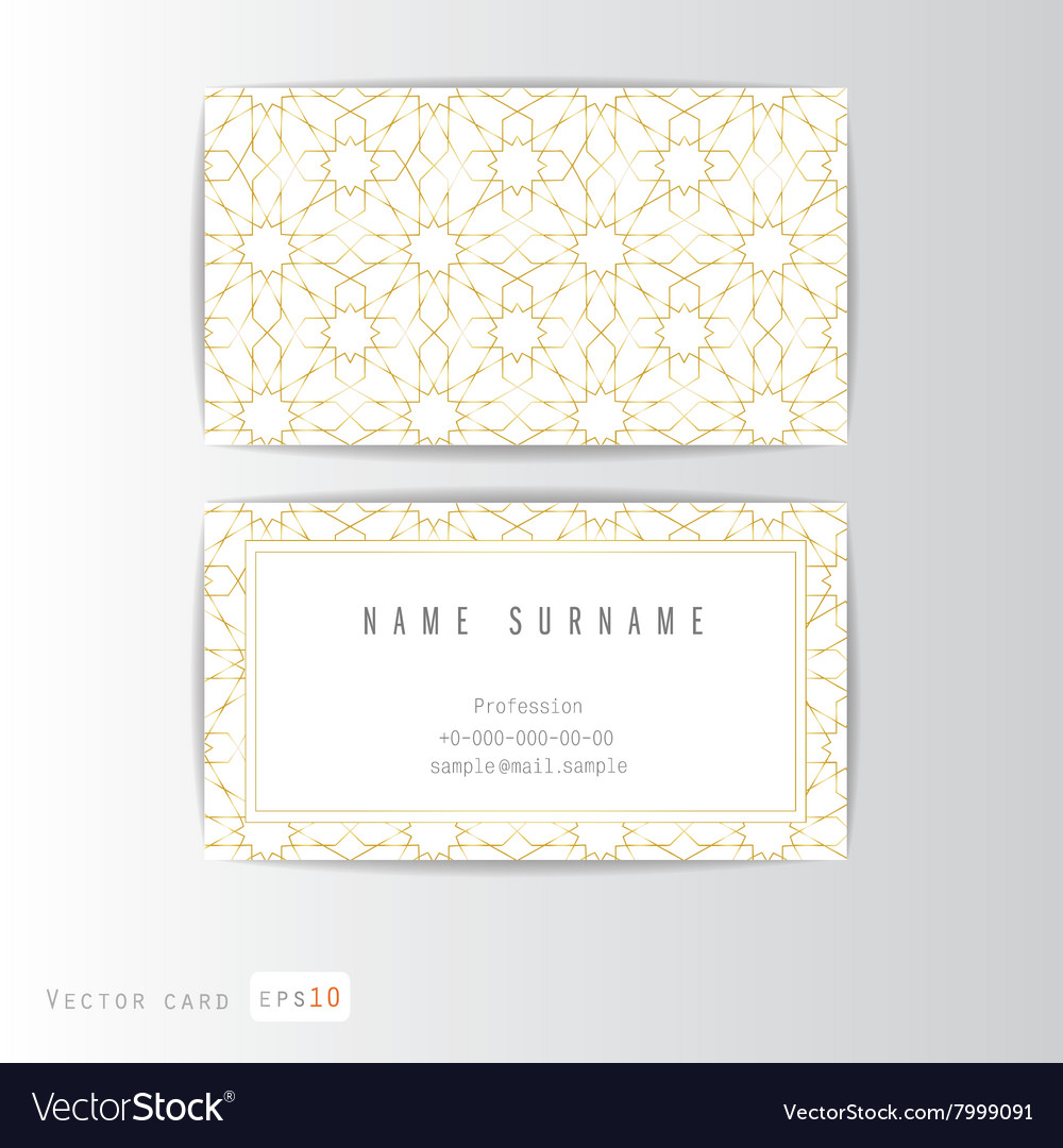 Visit card set with arabic ornament