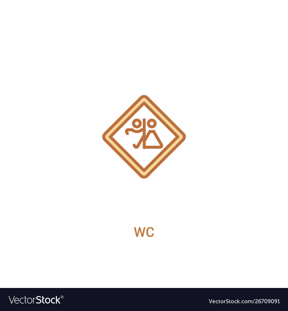 Wc concept 2 colored icon simple line element vector image Wc concept 2 colored icon simple line element