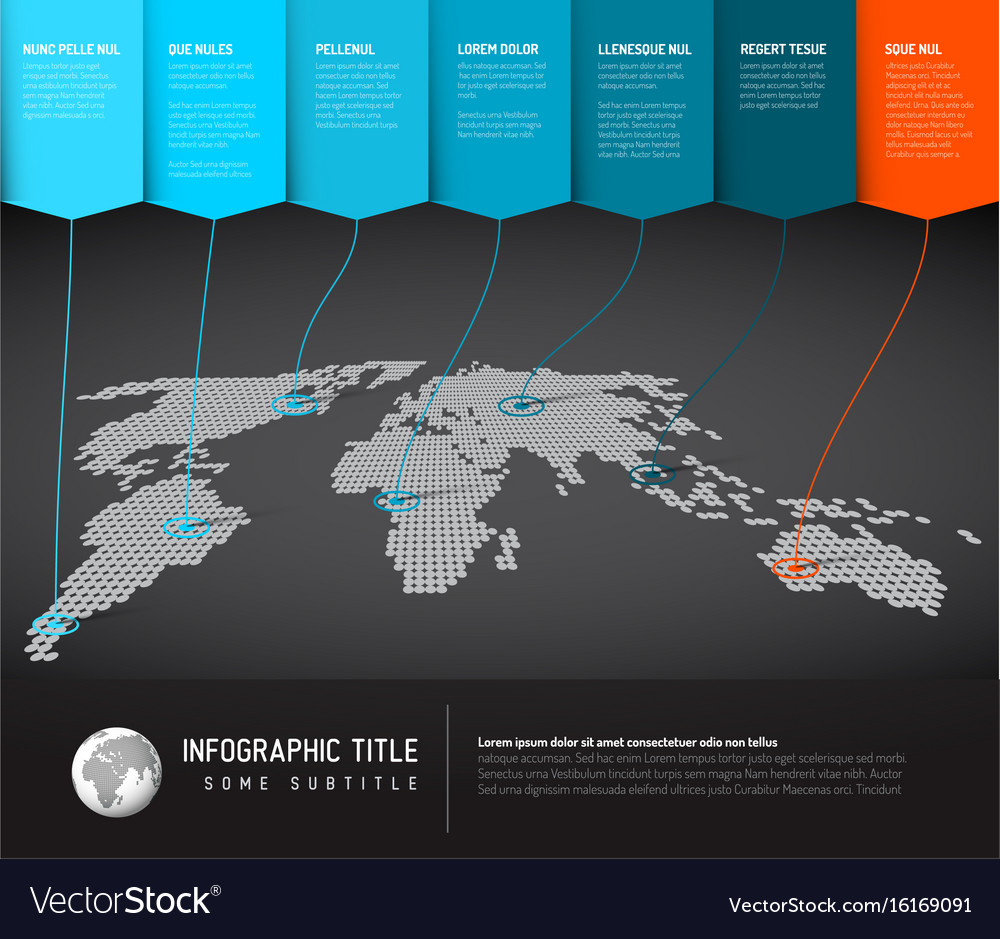 World map infographic template Royalty Free Vector Image