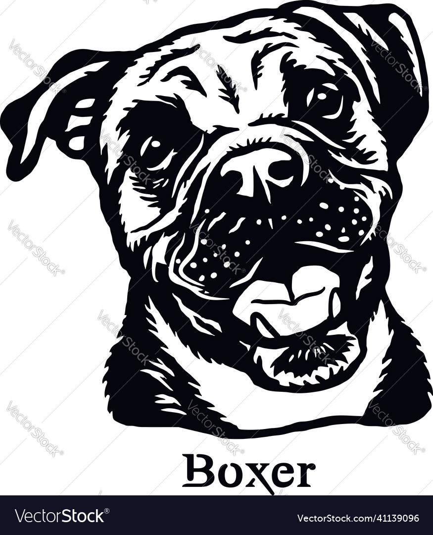 Boxer - funny dog file cut stencil Royalty Free Vector Image