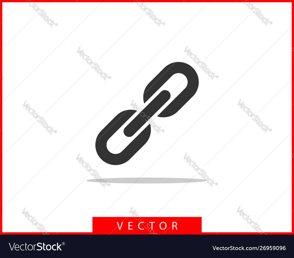 Chain link icon chainlet element flat design vector image Chain link icon chainlet element flat design